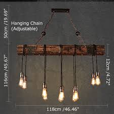 46 110v Rustic Farmhouse Furniture Wood Beam Chandelier Pendant Lighting Fixture Kitchen Dining Room Bar Hotel Industrial Decor 10 E26 Lamp Not Included Walmart Com Walmart Com