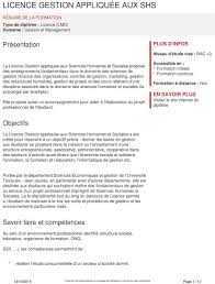 Exemple de lettre de motivation pour une licence en science de l. Licence Gestion Appliquee Aux Shs Pdf Telechargement Gratuit