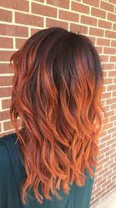 Kupferrot Balayage Frisur Kupfer Haarfarbe Fur Auburn Ombre Braun Bernstein B Copper Hair Color Red Balayage Hair Hair Color Auburn