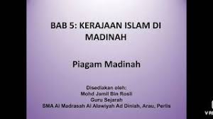 2.penduduk madinah menyambut ketibaan umat islam dari mekkah dengan rela dan meriah. Formula Sejarah Piagam Madinah Bab 5 Ting 4 Youtube