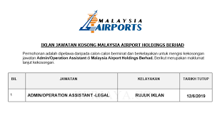 Jawatan kosong bank simpanan nasional (bsn). Malaysia Airport Holdings Berhad Kerja Kosong Kerajaan