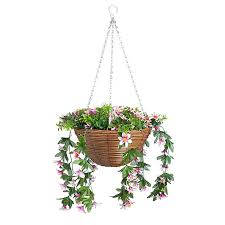 The faux privacy hedge is made of polyester fabric to withstand weather conditions and resist fading. Smart Garden Trailing Lilies Artificial Plastic Hanging Basket 30cm Diy At B Q