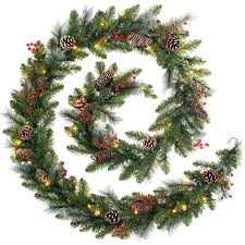 Check spelling or type a new query. Pre Lit Decorated Christmas Garland 60 Warm White Led Lights 9 Ft We R Christmas