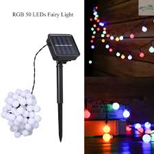 20ft 30 led solar string ball lights outdoor waterproof warm white garden decor. Tomshine Solar Powered 50 Leds String Light Ip44 Water Resistant Outdoor Hanging Fairy Lights House Decoration Ball Stri Shopee Singapore