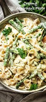 Creamy Asparagus Pasta Recipe A Creamy Yet Healthy Veggie Loaded Protein Packed Pasta With Asparagus A Asparagus Pasta Recipes Pasta Recipes Asparagus Pasta