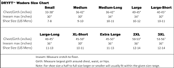 Waders Size Chart Www Bedowntowndaytona Com