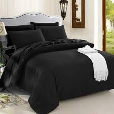 Headboard, footboard, rails, dresser, mirror and nightstand. Luxury Solid Black All Black 100 Cotton Full Queen King Size Bedding Sets Hipsterbedding Com