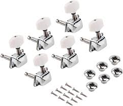 Kmise Tuners Machine Heads Acoustic Parts Replacement Chrome 6 L Inline  Semiclosed Electric Guitar Tuning Key Pegs : Amazon.in: Musical Instruments