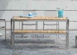 Table De Repas Exterieur En Acier Et Teck Carree Ou Rectangle Luxury Par Jankurtz Mobilier Design Table Salle A Manger Mobilier