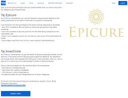 Amex Platinum Cardmembers Enrol For Taj Inner Circle Silver Status Taj Epicure Dining Plan By January 31 Live From A Lounge
