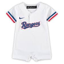 Nike Texas Rangers Newborn Infant White Official Jersey Romper
