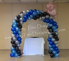 Your silver decoration stock images are ready. Pin By Thelma Villa On Balloon Decor Blue Party Decorations Black And White Balloons Balloon Arch