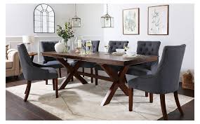 Stretch spandex fabric dining room chairs seat slipcover with elastic band. Grange Dark Wood Extending Dining Table With 4 Duke Slate Fabric Chairs Dark Wood Farm In 2021 Dark Wood Dining Table Dark Wood Dining Room Table Brown Dining Table