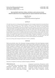 Jurnal manajemen konflik keperawatan pdf. Pdf Manajemen Modal Kerja Kendala Keuangan Dan Profitabilitas Pada Perusahaan Manufaktur Indonesia