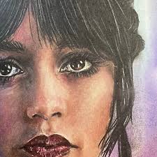 ARTPRINT // WEDNESDAY Addams Family Jenna Ortega // Drawing Chalk Fanart