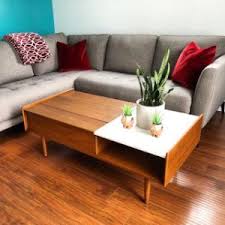 Mid Century Pop Up Storage Coffee Table Walnut Large West Elm Coffee Table Home Decor Modern Furniture