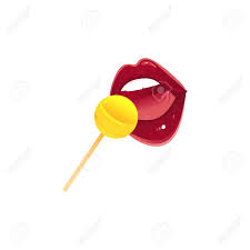 Sexy Female Mouth Lips Licking Lollipop Candy On Stick Pop Royalty Free Cliparts Vectors And Stock Illustration Image 97189393