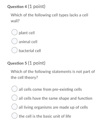 We did not find results for: Solved Question 4 1 Point Which Of The Following Cell T Chegg Com