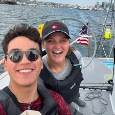 Two of our amazing team members @bev.schimmel and @nicholasrtorres are  currently apart of @projectbluewaterracing this summer! “Project Bluewater  Racing cultivates the next generation of offshore sailboat racers as the  sole non-profit in