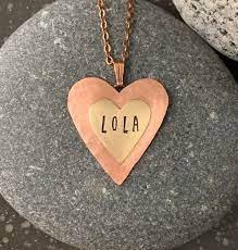 Lola Heart Pendant Necklace Philippines Jewelry Filipino Etsy Monogram Jewelry Heart Pendant Grandmother Gifts