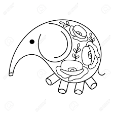 Glue the page to a thin piece of cardboard. Hand Drawn Cute Baby Elephant Coloring Pages Floral Pattern Royalty Free Cliparts Vectors And Stock Illustration Image 136472922