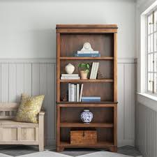 75 tall bookcase bookshelf solid walnut wood dark finish modern design. Industrial Bookcases Birch Lane