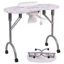 Folding Portable Vented Manicure Table Nail Desk Salon Spa With Fan Carry Bag Unbranded Manicure Table Nail Desk Portable Manicure Table