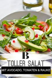 Avocado Tomaten Salat Auf Rauke Rezept Avocado Leckere Salate Rezepte