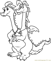Coloring book in digital format. Dragon Tales Zak And Wheezie Twin Dragons Coloring Page For Kids Free Dragon Tales Printable Coloring Pages Online For Kids Coloringpages101 Com Coloring Pages For Kids