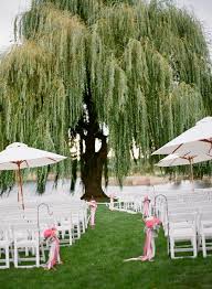 Long Ribbons Hanging From Jars On Hooks Willow Tree Wedding Tree Wedding Ceremony Tree Wedding