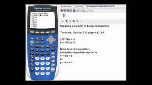 Graphing A System Of Linear Inequalities On A Ti 84 Graphing Linear Inequalities Graphing Calculators