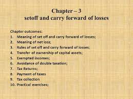 A tax carry forward, sometimes written as carryforward, is a legitimate way to carry over deductions to the next tax year, and to future tax years, certain before making a donation, it's important to verify that donations to the charitable organization are indeed tax deductible. Chapter 3 Setoff And Carry Forward Of Losses Ppt Download