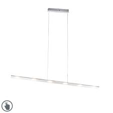 Gbly led dimmbar pendelleuchte modern 4 flammig esstischlampe weiß schlafzimmerlampe 54w in ringoptik. Design Hangelampe Stahl Mit Touch Dimmer Inkl Led Platin Lampenundleuchten