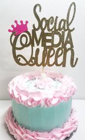 Double Sided Social Media Queen Cake Topper Blogger Blog Etsy Ireland