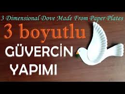 Uc Boyutlu Guvercin Etkinligi Okuloncesi Diy Dove Made From Paper Kagit Tabaklar