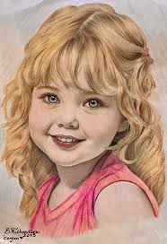 Children portraits No artist Prisma colored pencils White paint pen  Colorist Brenda Richardson