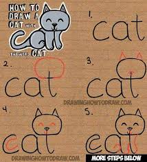 Drawing Made Easier A Cat Made From Letters C A T How Cute Word Drawings Drawing Tutorial Easy Drawing Tutorials For Kids