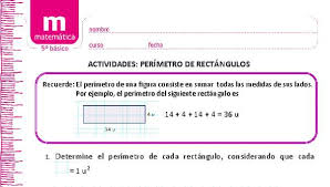 Su perímetro será dos veces la suma de dos lados contiguos: Perimetro De Rectangulo Curriculum Nacional Mineduc Chile