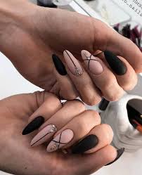 Matte Black Almond Shaped Nails 80 Matte Black Coffin Almond Nails Design Ideas To Try Latest Fashion Trends For Woman Almond Nails Designs Matte Nails Design Almond Acrylic Nails