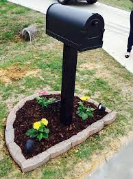 Simple Mailbox Landscape Idea All Materials From Lowes Mailbox Landscaping Mailbox Garden Home Landscaping