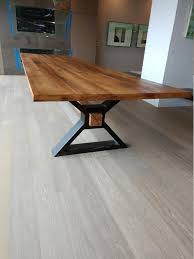The Executive Conference Table From Reclaimed Oak And Modern Industrial Metal Base Endustriyel Mobilya Ev Ic Tasarimi Ic Tasarim