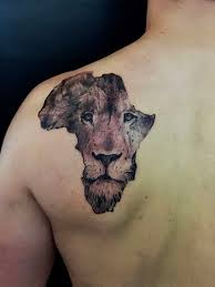 Map of africa with shadow. African Lion Tattoo Carinewbi