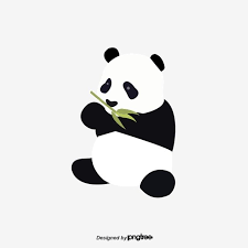 vector flat black and white giant pandas eat bamboo panda clipart clipart panda animal png and vector with transparent background for free download panda illustration giant panda panda