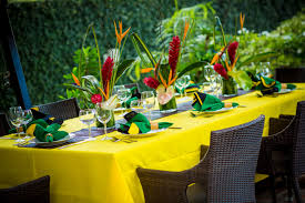 Pin By By Melanie Miller On Weddings Events Jamaican Wedding Jamaican Party Wedding Table Settings