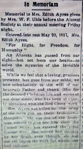 Clara Edith Work Ayres (1880-1917)