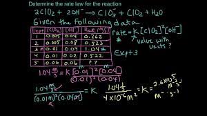 Yrate = kdxb equation 3 in equation 3, k is called the rate constant. Calculating The Rate Constant Using Initial Rates Data Example Pt 2of 3 Youtube