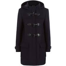 Internal snap button closures button cuffs fully lined length of coat: Jaeger Wool Blend Duffle Coat Navy 430 Liked On Polyvore Featuring Outerwear Coats Navy Blue Coat Sho Short Sleeve Coat Toggle Duffle Coat Duffle Coat