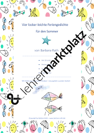 4 Feriengedichte Unterrichtsmaterial In Den Fachern Daz Daf Deutsch In 2020 Auswendig Lernen Unterrichtsmaterial Grundschule