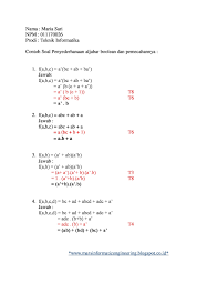 Aljabar boolean mk matematika diskr. Contoh Soal Aljabar Boolean