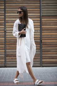 White On White With A Black Bag Black Sunnies And White Birkenstocks Minimal And Classic Fashion Street Style All White Outfit